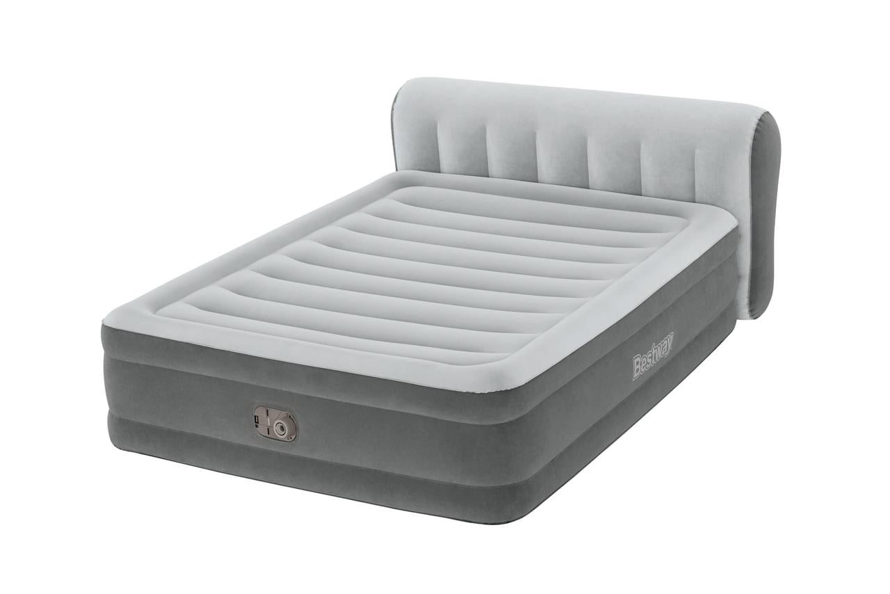 Bestway Headboard 18" Queen Air Mattress with Builtin Pump