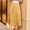 Gold, variant on Aueoeo Maxi Skirts for Women Stain High Elastic Waist Casual Skirt Comfy Flare A-Line Long Skirt Elegant Daily Work Skirts