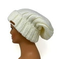 thumbnail image 2 of Empire Cove Cable Knit Long Beanie Braided Slouch Cuffed Womens Winter Warm - Ivory, 2 of 3