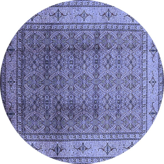 Ahgly Company Indoor Round Oriental Blue Industrial Area Rugs, 8' Round