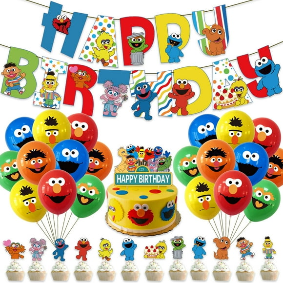 Jinsinto Sesame Street Birthday Party Decorations Gifts For Boys 2 Years 3 Years Girls Party Supplies Include Banner Balloons Cakes Cake Toppers