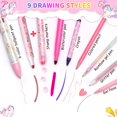 thumbnail image 4 of Art Set DUOROUBAO, 70 unidades, rotuladores con aroma a frutas, con funda de unicornio, 4 of 7