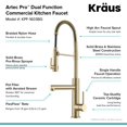 thumbnail image 2 of Grifo de Cocina Artec Pro Kraus de Pre-enjuague 24.7pulg Comercial 2 Funciones Extraíble Dorado Cepillado Kraus KPF-1603BG, 2 of 2