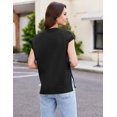 thumbnail image 2 of Weardear Summer Sweater Vest for Women Pullover Ribbed Knit Tank Tops Sleeveless Casual Loose Fit V Neck Cap Sleeve Tops, 2 of 7
