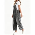 thumbnail image 3 of Sleeveless Women Casual Denim Jumpsuit Loose Wide Leg Jeans Oversall Bib Pants, 3 of 6