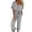 Gray, variant on Women's Waist Tie V-Neck Wrap Front Jumpsuit Batwing Sleeve Casual Wide Leg Jumpsuit Breathable Lightweight Ideal for Summer Daily Wear