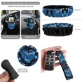 thumbnail image 6 of Yuyamidu Cute Dolphin Car Seat Cover Front Back Seat Covers 15 PCS Blue Hibiscus Steering Wheel Cover Seat Belt Pad Garbage Bag Air Vent Bag Rearview Mirror Cover Coasters Key Chain, 6 of 7