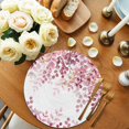 thumbnail image 2 of Pink Eucalyptus Leaves Round 13 Inch Placemats Set of 8, Summer Botanical Watercolor HeatResistant Non Slip Place Mats for Dining Table, Wipeable Braided Kitchen Table Mats for Housewarming, 2 of 9