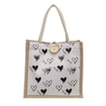 thumbnail image 3 of Bolso de mano de lona con diseño moderno y moderno para estudiantes, lonchera de mano para verano, bolsa para el almuerzo, bolsa para guardar cosméticos, 3 of 6