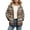 Aztec Western Pattern, variant on Blue Snowflake Print Women's Sherpa Lined Fuzzy Jacket, Warm Button Front Winter Outerwear, Long Sleeve Casual Coats with Pockets for Christmas Daily Wear