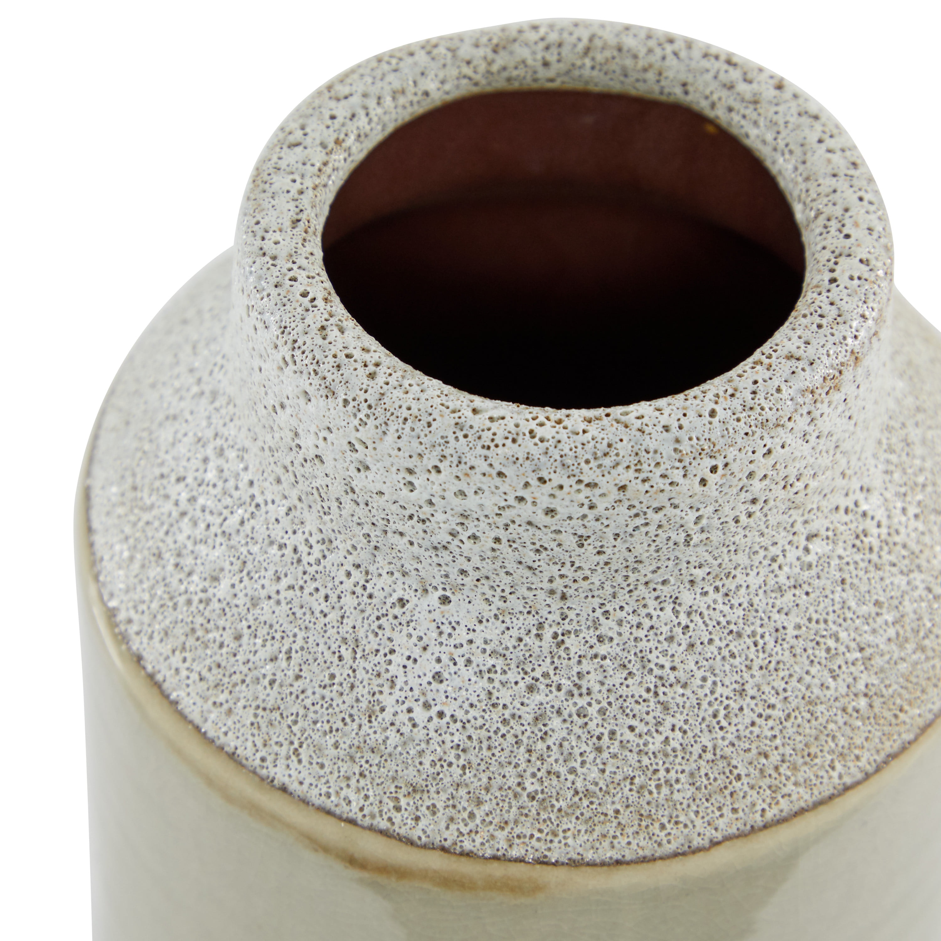 DecMode Ceramic Earthy, Coastal ,Minimalist, Neutral Vase Set of 3 5"W, 8"H, Matte and Textured Glaze Finish, in White, Beige and Charcoal Gray