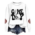 thumbnail image 4 of TIANZEN Women's Long Sleeve Pullover Sweatshirt Football Print Casual Crewneck Top For Games And Everyday Wear Comfy Sweatshirt for Women, 4 of 4