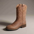 thumbnail image 2 of Men's Classic Western Cowboy Boots with Intricate Embroidery - Square Toe Roper Boots for Riding, Work & Casual Wear - Durable Leather-Look Boots with Cushioned Insole, 2 of 6