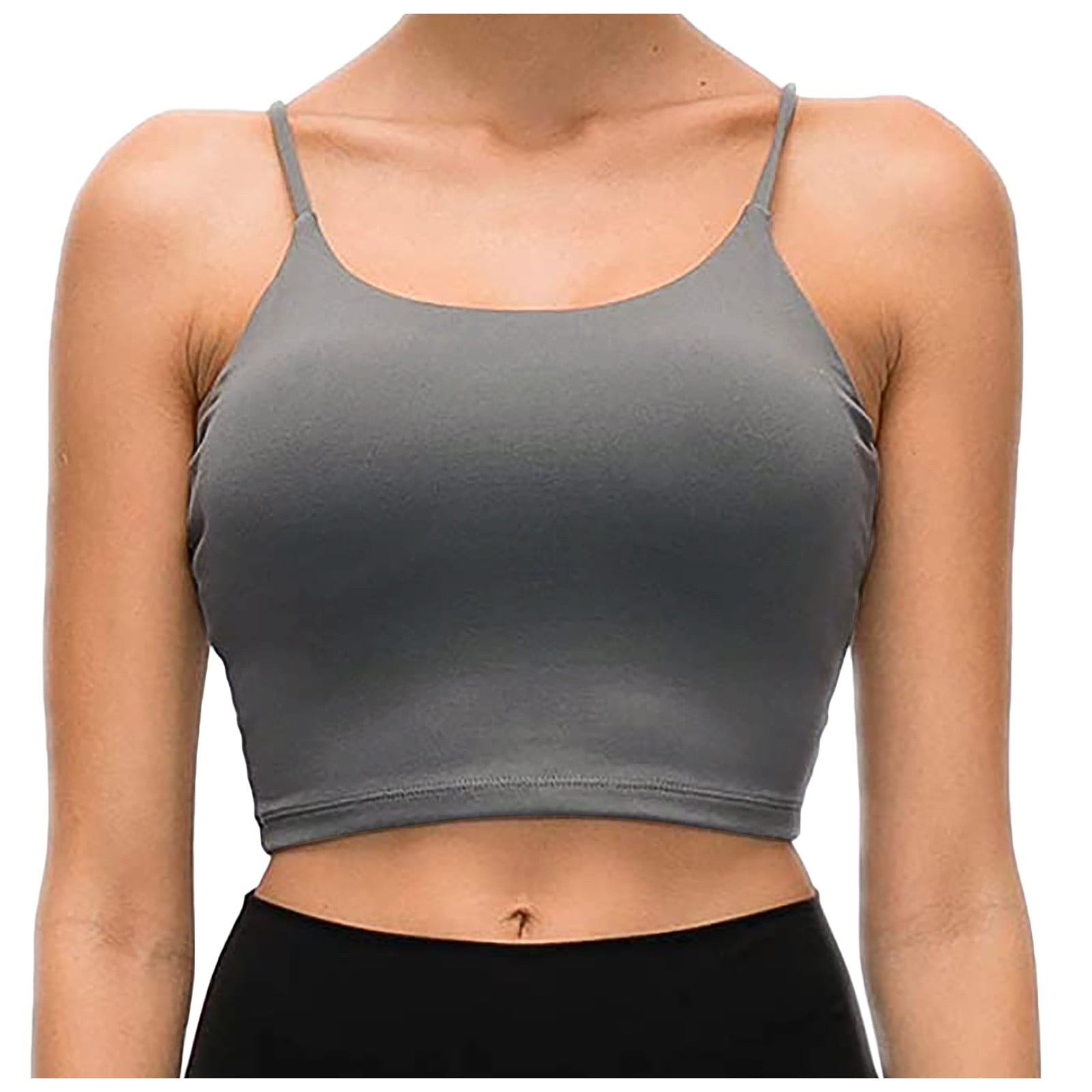 Outdoor Sport Crop Tops for Women Sleeveless Casual Vest Ladies Chest pad Movement Short Tank Tops 