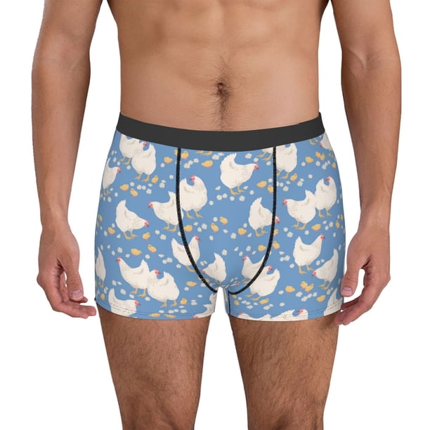 Balery Funny Chicken Calzoncillos bóxer para hombre, ropa interior de algodón suave y transpirable con cinturilla de nailon-X-Large