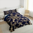 thumbnail image 4 of Manfei Vintage Damask Flower Bedding Comforter Set,Boho bohemian Theme Twin Comforter Sets,Gold Purple Bedding Set For Men Women,Luxury Bedroom Decor Reversible,2pcs, 4 of 9