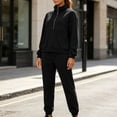 thumbnail image 4 of JOANKDMI Sweatsuits Women 2 piece Outfit Casual Zip Up Hoodie Sweatshirt and Long Jogger Pants Set Oversized Tracksuit Fall Lounge Activewear Streetwear, 4 of 8