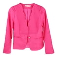 thumbnail image 1 of Chaqueta de Trabajo de Negocioa Traje de Oficina Uniforme de Mangas rgas Botón Slim para Mujer Rosado Soledad Chaqueta de trabajo para mujer, 1 of 10