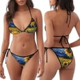 thumbnail image 3 of Balery Starry Sky Sunflower Pijama Estampado Bikini de Dos Piezas para Mujer - Conjunto de Bikini Ajustable Sexy y Cómodo para Playa, 3 of 6