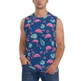 thumbnail image 3 of Uemuo Plants And Flamingos Pattern Men's Sleeveless T-Shirt,Muscle Athletic Tank Top, Moisture-wicking Quick-dry Breathable Classic Tee Top for Gym Run Outdoor Sports-Large, 3 of 8
