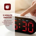 thumbnail image 6 of REGALWOVEN Oval Digital Alarm Clock Bedroom, Alarm Clocks Big Number Dimmable Snooze, 12/24H Deep for Sleepers 7.1 x 3.1 x 1.2 inch White Blue, 6 of 7