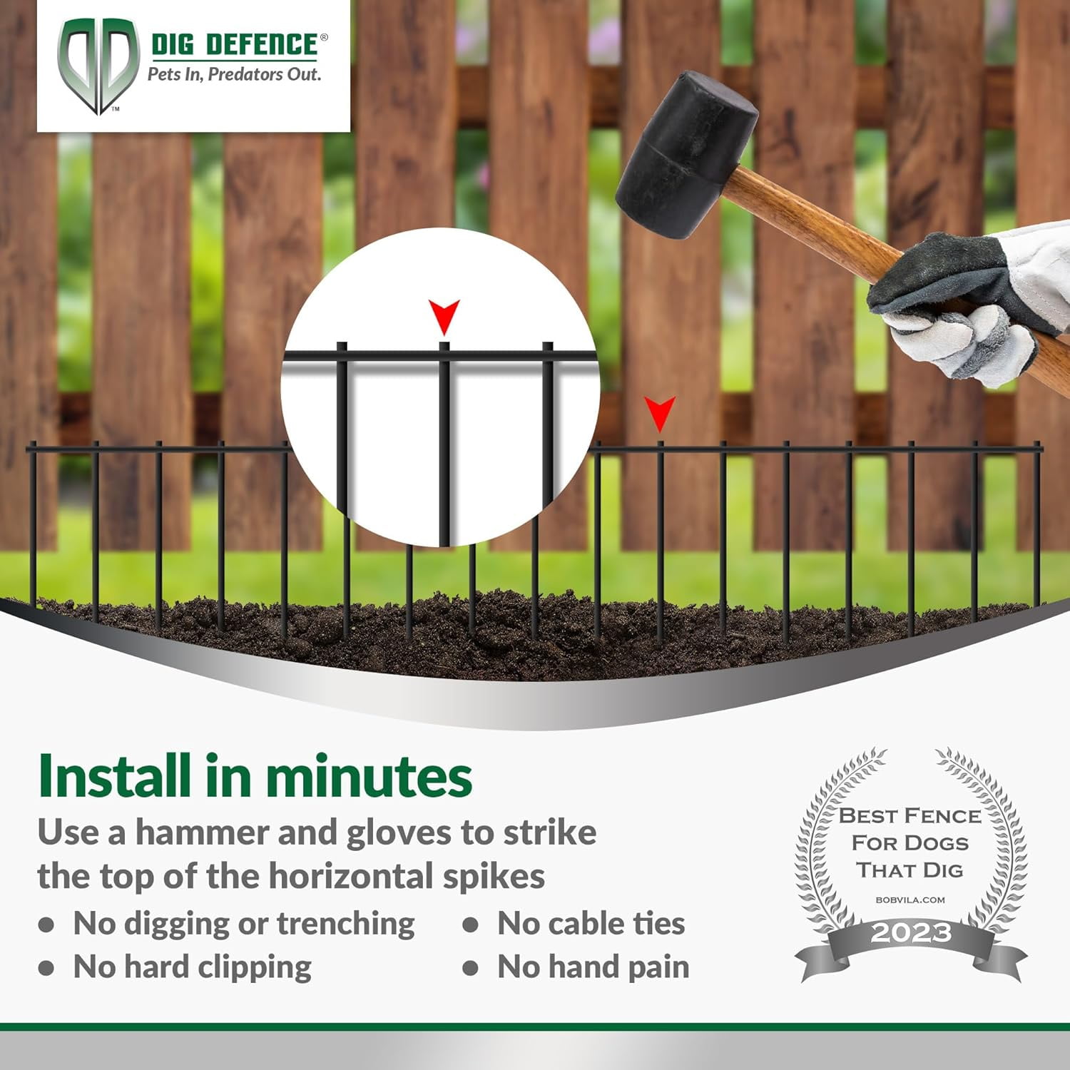 Dig Defence Easy Install Galvanized Steel Yard Guard 4 Pack Small Medium Animal Barrier Fence 8 L x 32 W Walmart