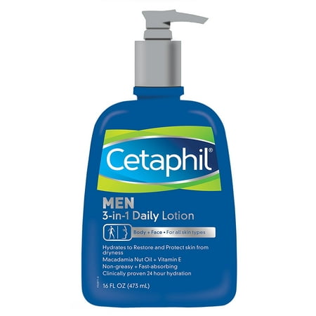 Cetaphil Men 3-in-1 Daily Body Lotion, 16 Fluid Ounce, 2 Pack