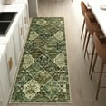 thumbnail image 2 of MeyJey 2'x6' Vintage Hallway Runner Rug, Oriental Non Slip Runner Rug Machine Washable Area Rug for Living Room Bedroom Carpet, Green, 2 of 16