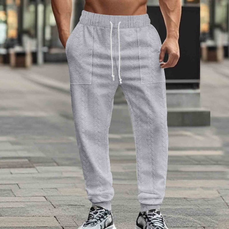 Enjoytime Men's Pants Solid Color Casual Plus Size Work Pants