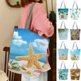 thumbnail image 2 of Sac à Bandoulière Réutilisable avec Fermeture Éclair, Imprimé Étoile de Mer, Grande Capacité, Accessoires de Mode, 2 of 10