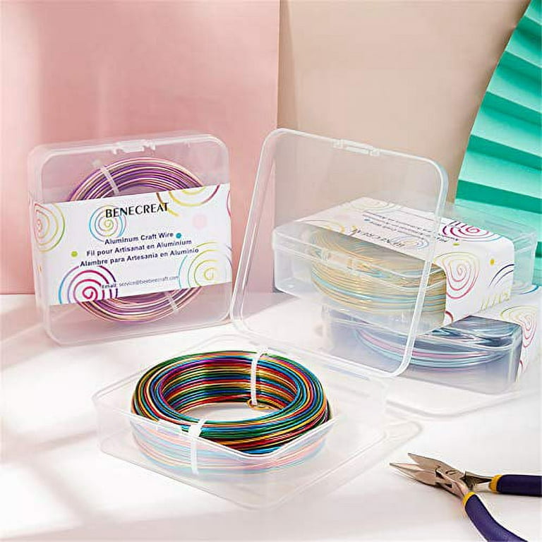 Multicolor Jewelry Craft Aluminum Wire (15 Gauge 136 Feet) Bendable Metal  Wire with Storage Box for Jewelry Beading Craft Project 