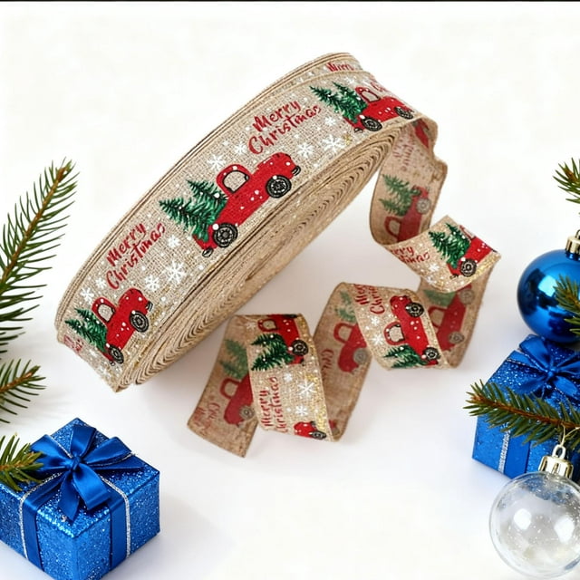Elodie Christmas Ribbon Garlands Christmas Element Patterns Cute Wired Edge Ribbons 5m