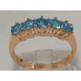 thumbnail image 3 of LBG British Made 14k Rose Gold Natural Blue Topaz Ladies Eternity Ring - 33 size options - Size 10, 3 of 8