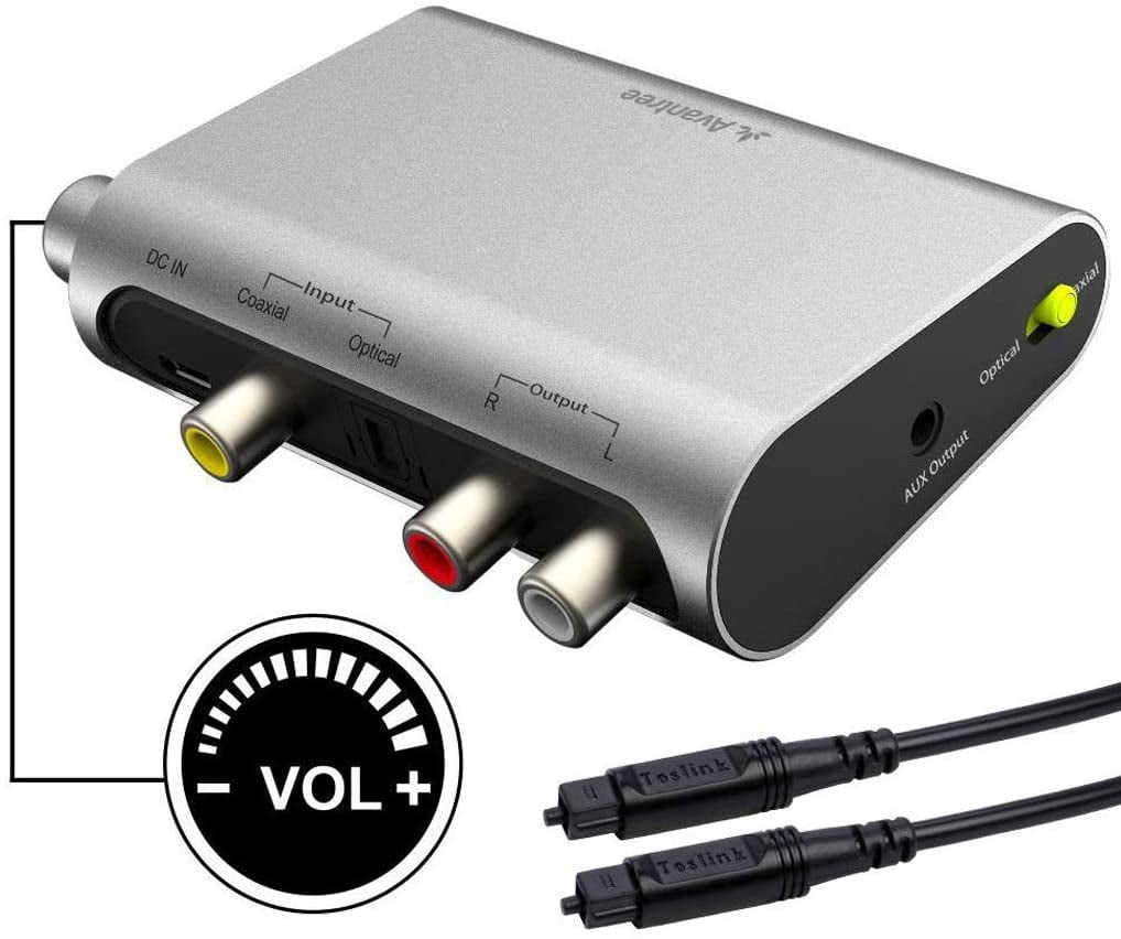 192KHz Digital to Analog Converter DAC SPDIF Coaxial Optical Convert to L//R RCA and 3.5mm Audio Adapter