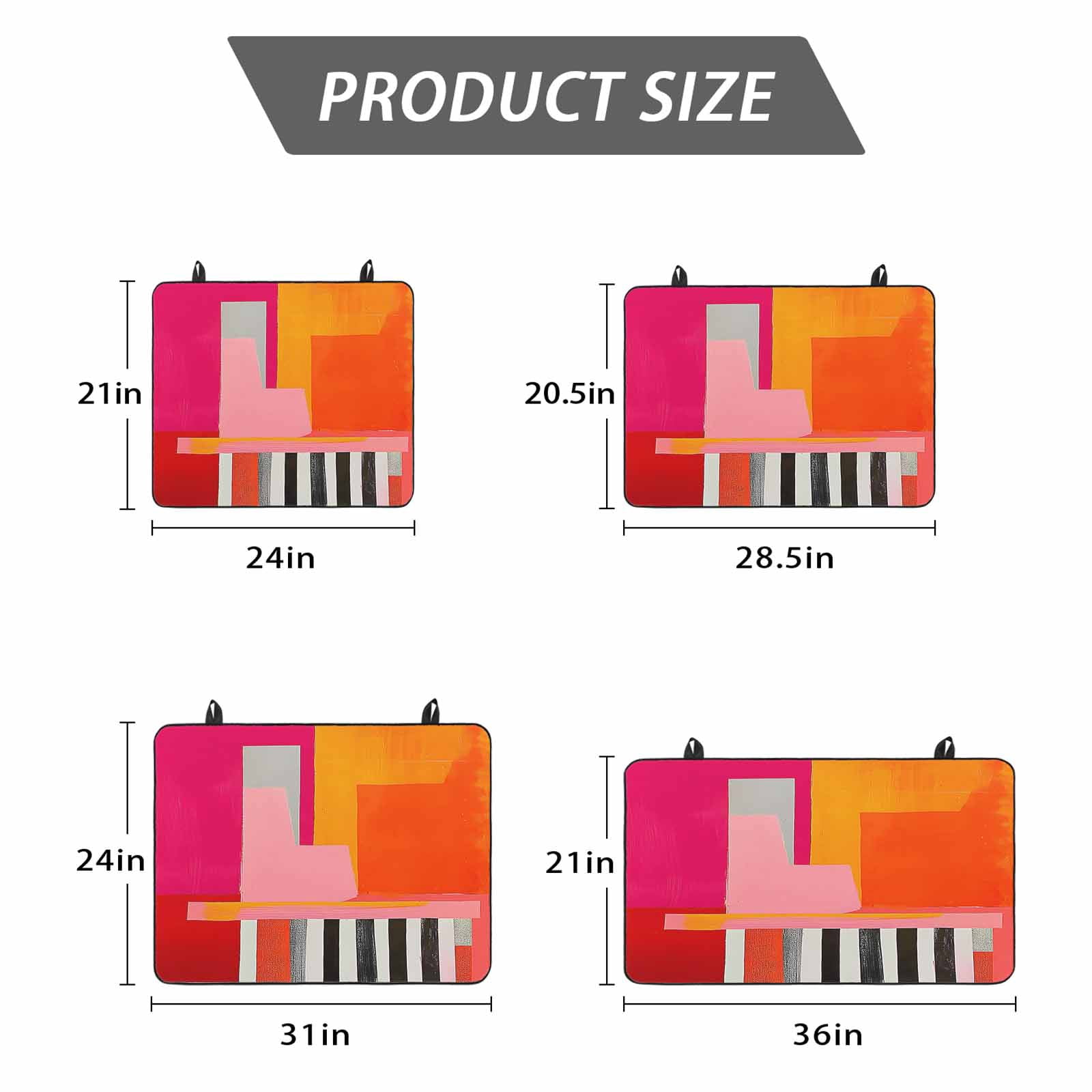 Pink Orange Stove Top Cover for Electric Stove, Heat-proof & Non Slip Glass Top Stove Cover Protector, Geometric Modern Abstract Oil Painting Kitchen Flat Cooktop Rubber Mat 24x21 Inches