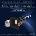 thumbnail image 4 of Luxrite 2" Square LED Recessed Lighting 15W 5CCT 2700K-5000K 1000LM Dimmable Wet Rated Black 2-Pack, 4 of 8