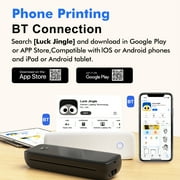 Bisofice Portable Printers Wireless for Travel, Bluetooth Thermal Printer Compatible with iOS, Android, Laptop, Inkless Mobile Printer for Office, Home, School