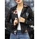 thumbnail image 4 of -Chaqueta de piel sintética con estampado Floral para mujer, abrigo Vintage bordado, con cremallera, estilo Punk, para motorista, para primavera y otoño, 4 of 5