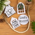 thumbnail image 6 of SXcggal Home Sweet Home Sign Wooden Bead Garland Black White Buffalo Plaid, 6 of 6
