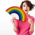 thumbnail image 4 of Rainbow Fans, Foldable Fan Hand Fan, Folding Fans Made Of Coloured Accessories for Csd Festival Techno Wedding Women Men Beat The Mid Summer Heat Effortlessly(A), 4 of 6