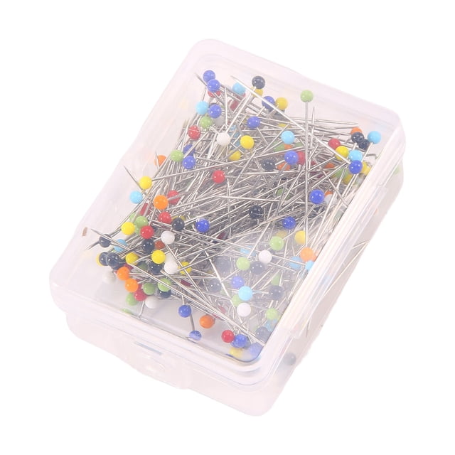 250 Piezas Alfileres de Coser Pernos Cabeza Vidrio Bola Pasadores Acolchado Rectos Para La Decoración Joyería Modista