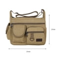 thumbnail image 2 of Yucurem Canvas Men Messenger Bag Large Casual Student Travel Shoulder Bags (Khaki), 2 of 10