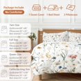 thumbnail image 6 of Spring Flowers 4 Piece Duvet Cover Set Queen Size Watercolor Colored Floral Garden Soft Bedding Set Comforter Cover, 1 Duvet Cover 1 Flat Sheets and 2 Pillowcases, 6 of 9