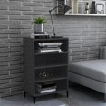 thumbnail image 1 of vidaXL Sideboard High Gloss Grey 57x35x90 cm Engineered Wood, 1 of 4