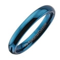 thumbnail image 2 of MJ Metals Jewelry Unisex 3mm Blue Plated Inside and Outside Tungsten Carbide Wedding Ring Size 7, 2 of 5