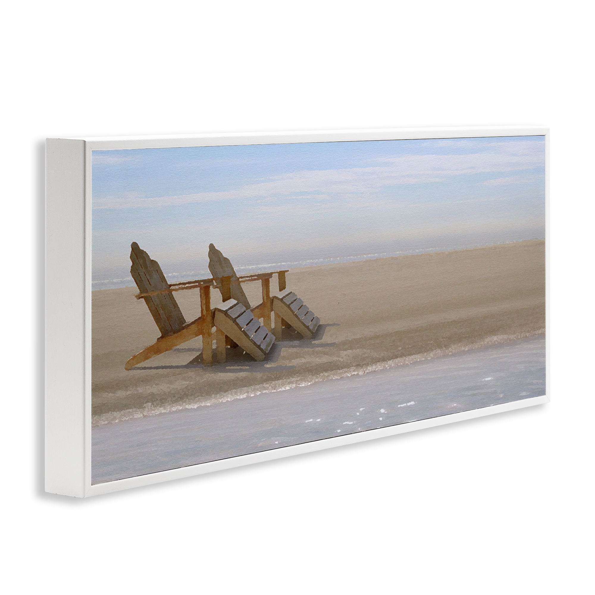 Stupell Industries Endless Beach Scene Landscape Photography White Framed Art Print Wall Art, 30 x 13
