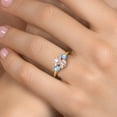 thumbnail image 4 of Gem Stone King 18K Yellow Gold Plated Silver Peach Nano Morganite and Swiss Blue Topaz Engagement Ring for Women | 2.71 Cttw | Oval 9X7MM | Gemstone October Birthstone | Size 6, 4 of 6