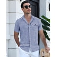 thumbnail image 4 of COOFANDY Men's Cool Linen Cotton Short Sleeve Shirt, Casual Button Down Shirt for Beach Summer Wedding Daily, 4 of 9
