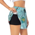 thumbnail image 3 of Lsque Travelling on Airplane Printed Women's Running Shorts with Liner Pockets,Elastic Quick Dry Workout Athletic Gym Yoga Shorts,Womens High Waist Shorts-X-Large, 3 of 9