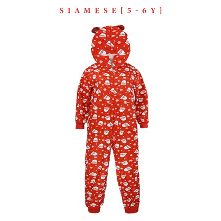 

maytalsoy Family Christmas Pajamas Snowflakes Xmas Hats Jumpsuit Hooded for Zipper Long Sleeve Romper Casual Bodysuit Sleepwear Mom Kids 5-6Y